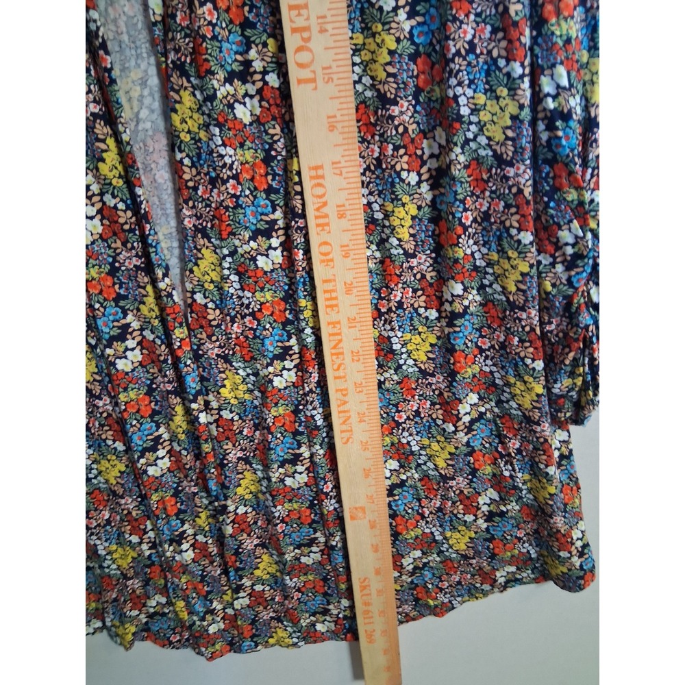 Robeau Womens 1X Floral Cardigan Open Front Long Sleeve Multicolor Ditsy Pr 1115 - Picture 5 of 7